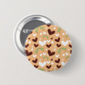 Frühlingsvögel Liebe Couple Sweet Chocolate Heart Button (Vorne & Hinten)