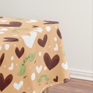 Frühlingsvögel Liebe Couple Sweet Chocolate Heart Tischdecke
