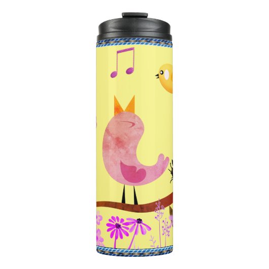 Frühlingsvögel (mit/initialen) thermosbecher (Vorderseite)