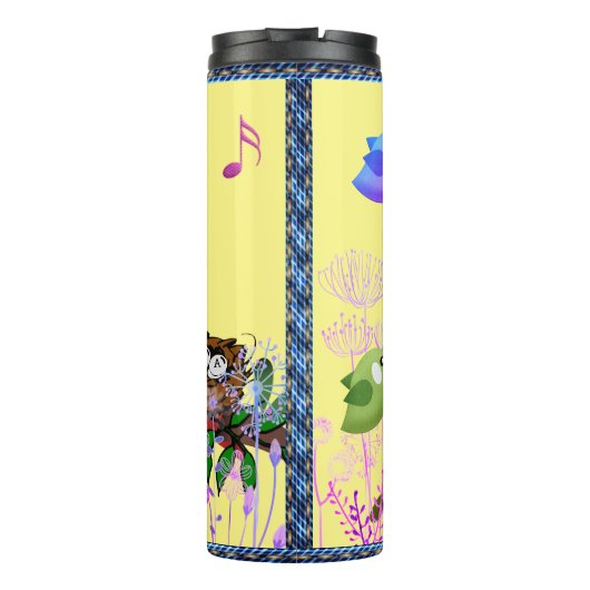 Frühlingsvögel (mit/initialen) thermosbecher (Rückseite)