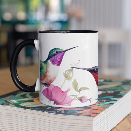 Frühlingsvögel und farbenfrohe Blume Tasse