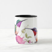 Frühlingsvögel und farbenfrohe Blume Tasse (Zentrum)
