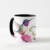 Frühlingsvögel und farbenfrohe Blume Tasse (Vorderseite Links)