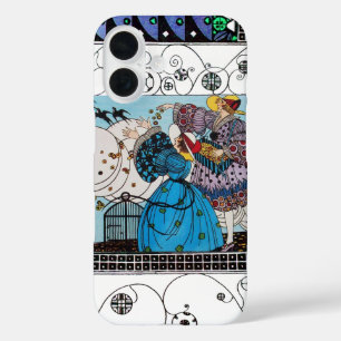 FRÜHLINGSVÖGEL UND SCHWUNG / MODEKOSTÜMDESIGNER iPhone 16 HÜLLE