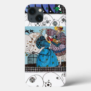 FRÜHLINGSVÖGEL UND SCHWUNG / MODEKOSTÜMDESIGNER iPhone 13 HÜLLE