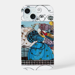 FRÜHLINGSVÖGEL UND SCHWUNG / MODEKOSTÜMDESIGNER iPhone 15 HÜLLE