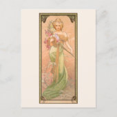 Frühlingsvorführung Alphonse Mucha Postkarte (Vorderseite)