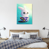 Frühlingswächter: Kleiner Hase in Blüte Leinwanddruck (Insitu (Schlafzimmer))