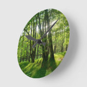 Frühlingswald Runde Wanduhr (Winkel)