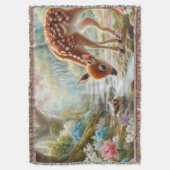 Frühlingswälder mit Ente und Fawn/Reh Decke (Vorderseite Vertikal)