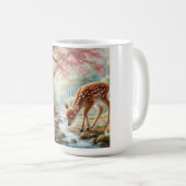 Frühlingswälder mit Ente und Fawn/Reh Kaffeetasse (VorderseiteRechts)
