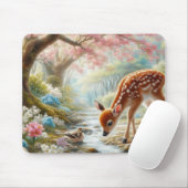 Frühlingswälder mit Ente und Fawn/Reh Mousepad (Mit Mouse)