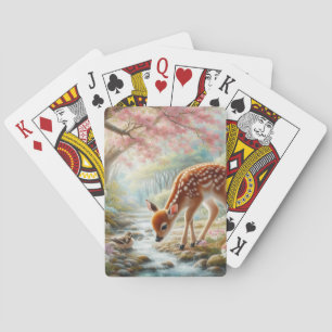Frühlingswälder mit Ente und Fawn/Reh Spielkarten