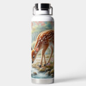 Frühlingswälder mit Ente und Fawn/Reh Trinkflasche (Rückseite)