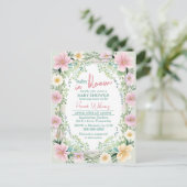 Frühlingswasser Farbe Blütenbudget Kinderdusche Einladungspostkarte (Stehend Vorderseite)