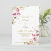 Frühlingswasser florale Spanische Hochzeit Einladung (Stehend Vorderseite)