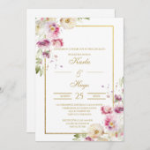 Frühlingswasser florale Spanische Hochzeit Einladung (Vorne/Hinten)