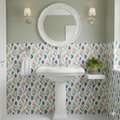 Frühlingswasser Navy Pink Tulip Muster Fliese