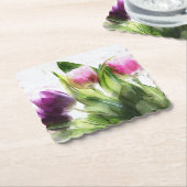 Frühlingswasser violette Blumen Papierfresser Unte Untersetzer (angewinkelt)