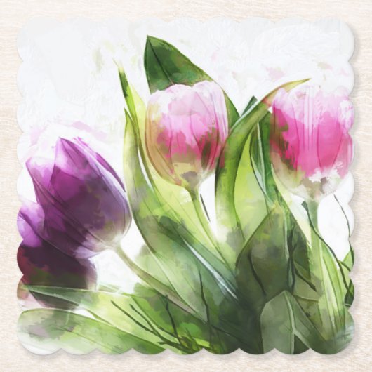 Frühlingswasser violette Blumen Papierfresser Unte Untersetzer (Vorderseite)