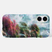 Frühlingswasserfall Grüne Rosa Flora Case-Mate iPhone Hülle (Rückseite (Horizontal))