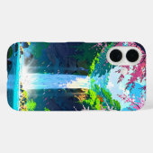 Frühlingswasserfall-Oase Case-Mate iPhone Hülle (Rückseite (Horizontal))