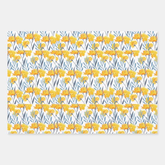 Frühlingswasserfarbe Blume Geschenkpapier Set (Vorderseite 3)