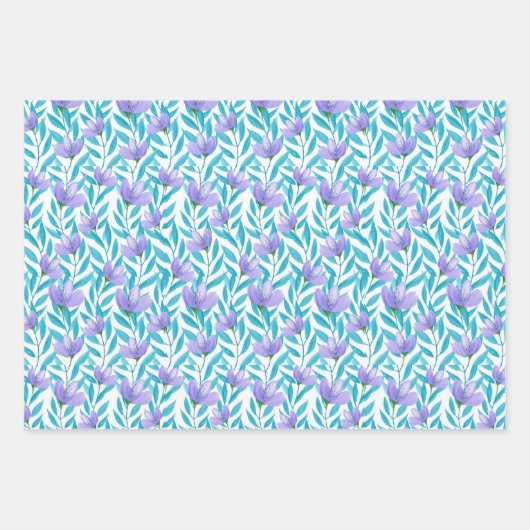 Frühlingswasserfarbe Blume Geschenkpapier Set (Vorderseite 2)