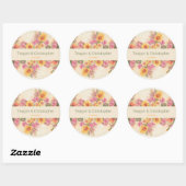 Frühlingswasserfarbe Blumencotage Hochzeit Runder Aufkleber (Blatt)