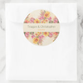 Frühlingswasserfarbe Blumencotage Hochzeit Runder Aufkleber (Tasche)