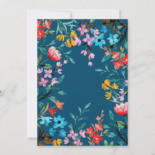 Frühlingswasserfarbe Blumendusche Einladung (Rückseite)