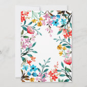 Frühlingswasserfarbe Blumendusche Einladung (Rückseite)