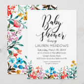 Frühlingswasserfarbe Blumendusche Einladung (Vorne/Hinten)