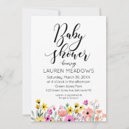 Frühlingswasserfarbe Blumendusche Einladung