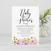 Frühlingswasserfarbe Blumendusche Einladung (Stehend Vorderseite)