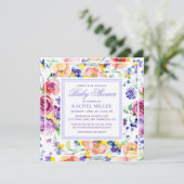 Frühlingswasserfarbe Blumendusche Einladungen (Stehend Vorderseite)
