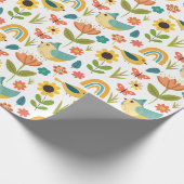 Frühlingswasserfarbe Blumenmuster Geschenkpapier (Ecke)