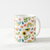 Frühlingswasserfarbe Blumenmuster Kaffeetasse (VorderseiteRechts)