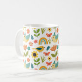 Frühlingswasserfarbe Blumenmuster Kaffeetasse (Vorderseite Links)