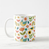 Frühlingswasserfarbe Blumenmuster Kaffeetasse (Links)
