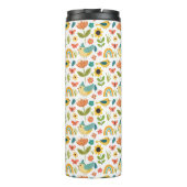 Frühlingswasserfarbe Blumenmuster Thermosbecher (Rückseite)