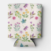 Frühlingswasserfarbe Botanisches Blühen Nahtlos Dosenkühler (Vorderseite)
