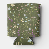 Frühlingswasserfarbe Botanisches Blühen Nahtlos Dosenkühler (Vorderseite)