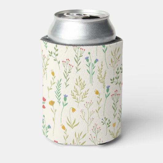 Frühlingswasserfarbe Botanisches Blühen Nahtlos Dosenkühler (Kanne Rückseite)