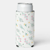 Frühlingswasserfarbe Botanisches Blühen Nahtlos Selters Dosenkühler (Seltzer Vorderseite)