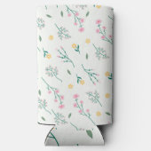 Frühlingswasserfarbe Botanisches Blühen Nahtlos Selters Dosenkühler (Rückseite)