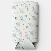 Frühlingswasserfarbe Botanisches Blühen Nahtlos Selters Dosenkühler (Vorderseite)