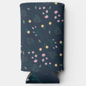 Frühlingswasserfarbe Botanisches Blühen Nahtlos Selters Dosenkühler (Vorderseite)