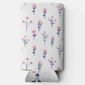 Frühlingswasserfarbe Botanisches Blühen Nahtlos Selters Dosenkühler (Rückseite)