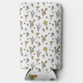 Frühlingswasserfarbe Botanisches Blühen Nahtlos Selters Dosenkühler (Vorderseite)